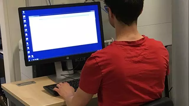 Image of someone looking at a computer monitor