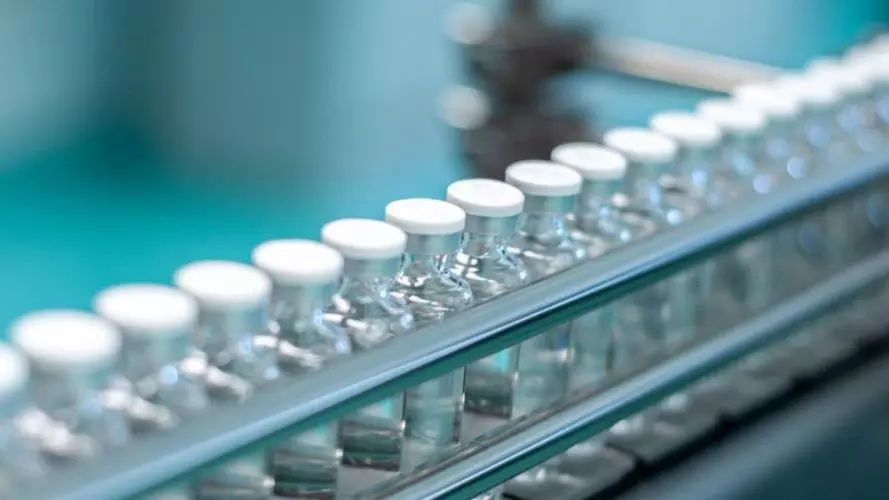 Stock photo of a row of vials