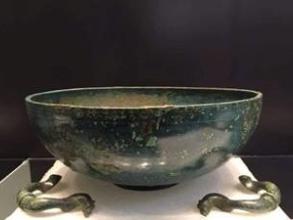 Photo of a roman bowl on display at Sandwich Museum