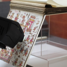Image showing a raman spectrometer analysing a codex